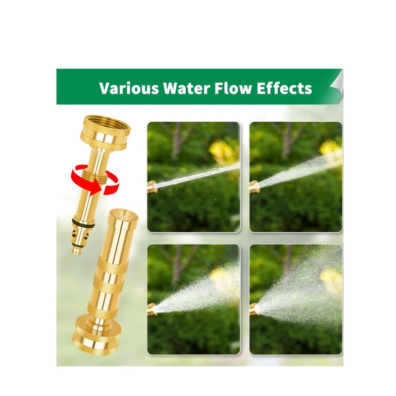 SOLARAE Brass Hose Nozzle, High Pressure Jet Nozzles 2 Pack, Heavy Duty Sprayer for Garden Hoses, Adjustable Spray Gun, Solid Twist Water Hose Nozzle for Patio, Lawn, Car Wash, Extra 6 Rubber Washers - Image 4