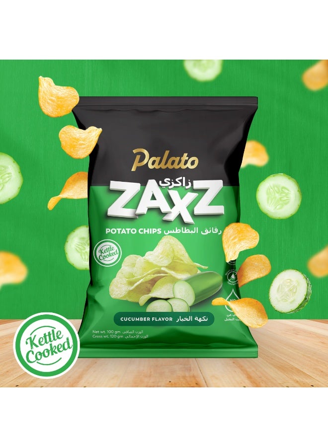 Palato Kettle Cooked Non Palm Oil Potato Chips 100gm- Cucumber Flavor - Image 3
