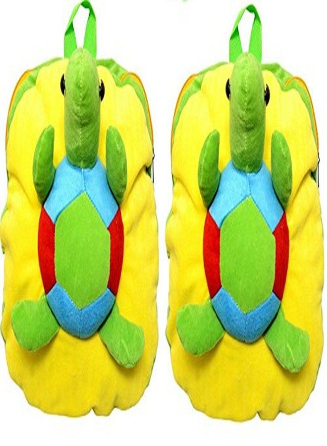 blue tree Soft Material School Bag for Kids Plush Backpack Cartoon Toy | Children's Gifts Boy/Girl/Baby/Decor School Bag for Kids(Age 2 to 6 Year) (Tortoise) (Pack 2) - Image 1