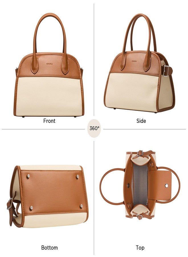 CHUNLI PU Leather Satchel Bag for Women, Fashion Top Handle Bags Zipper, Crossbody Purse for Casual Traveling Work Business - Image 5