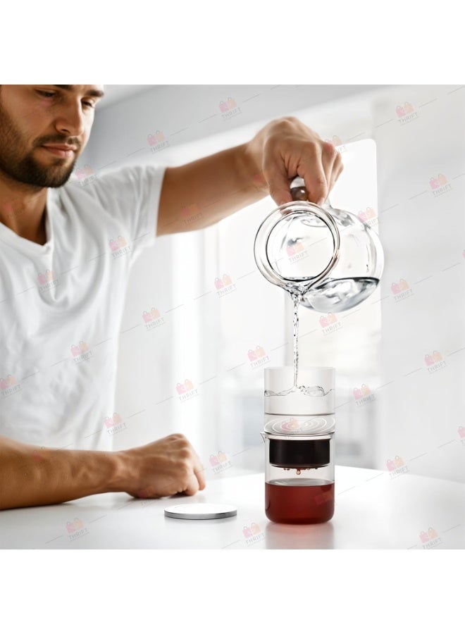 300ml Cold Brew Coffee Dripper made of Borosilicate Glass with Stainless Steel Filter – Professional Drip System for Iced Coffee - Image 2