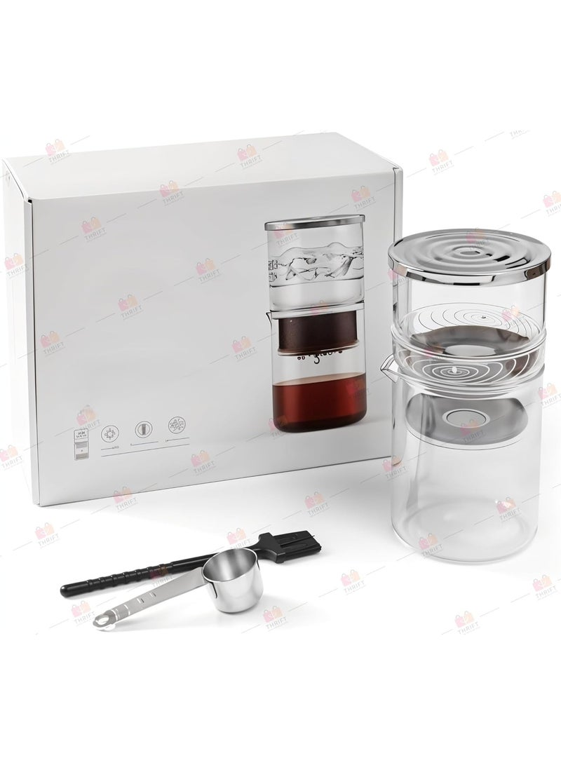 300ml Cold Brew Coffee Dripper made of Borosilicate Glass with Stainless Steel Filter – Professional Drip System for Iced Coffee - Image 1