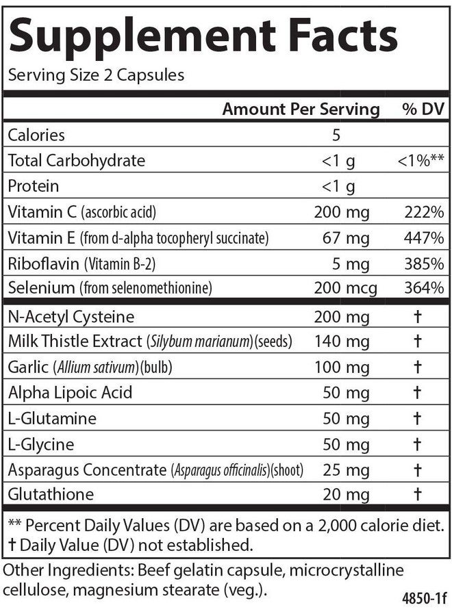 Carlson Glutathione Booster Alpha Lipoic Acid Immune Support & Optimal Wellness Antioxidant 60 Capsules - Image 3