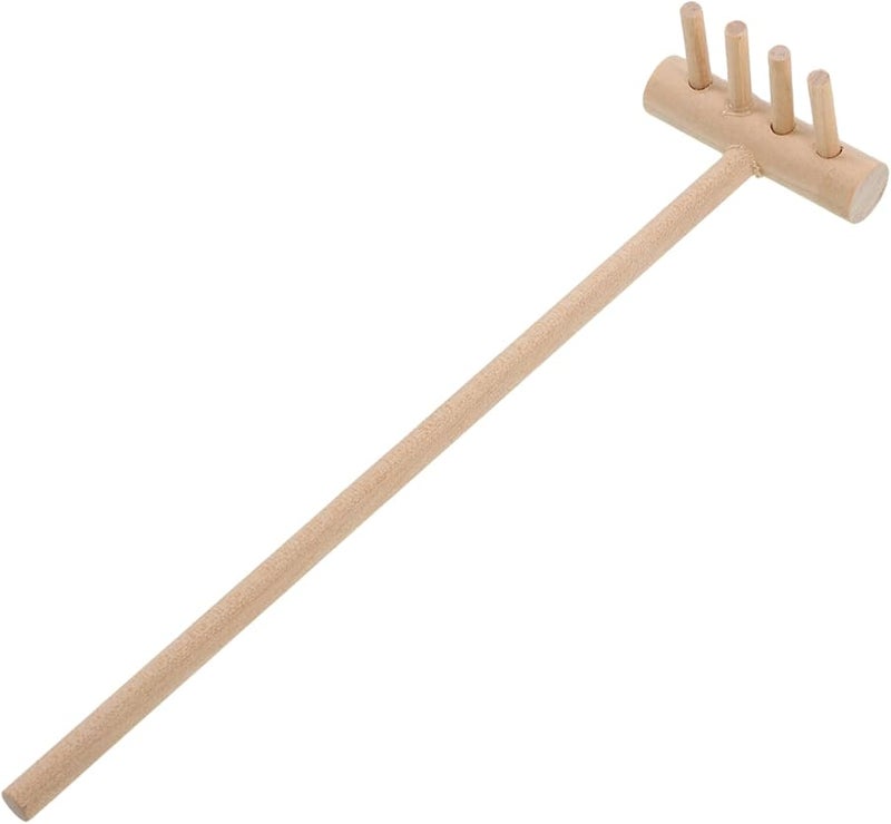Mini Bamboo Rake And Sand Tray Zen Garden Tool Set Small Sandbox Accessory - Image 1