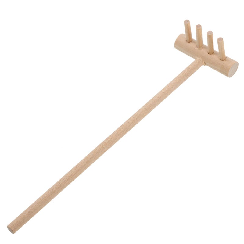 Mini Bamboo Rake And Sand Tray Zen Garden Tool Set Small Sandbox Accessory - Image 2