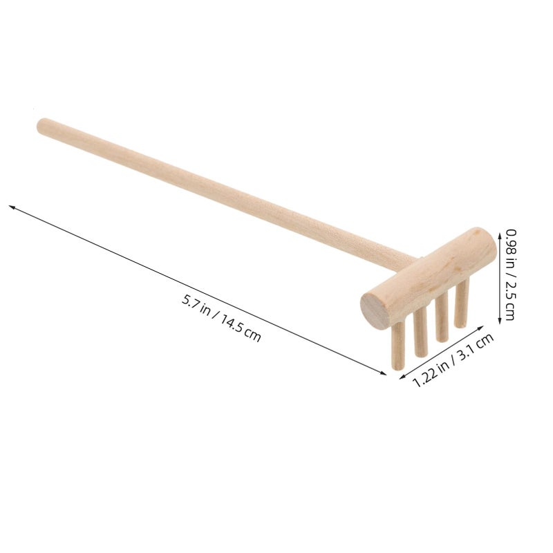 Mini Bamboo Rake And Sand Tray Zen Garden Tool Set Small Sandbox Accessory - Image 5