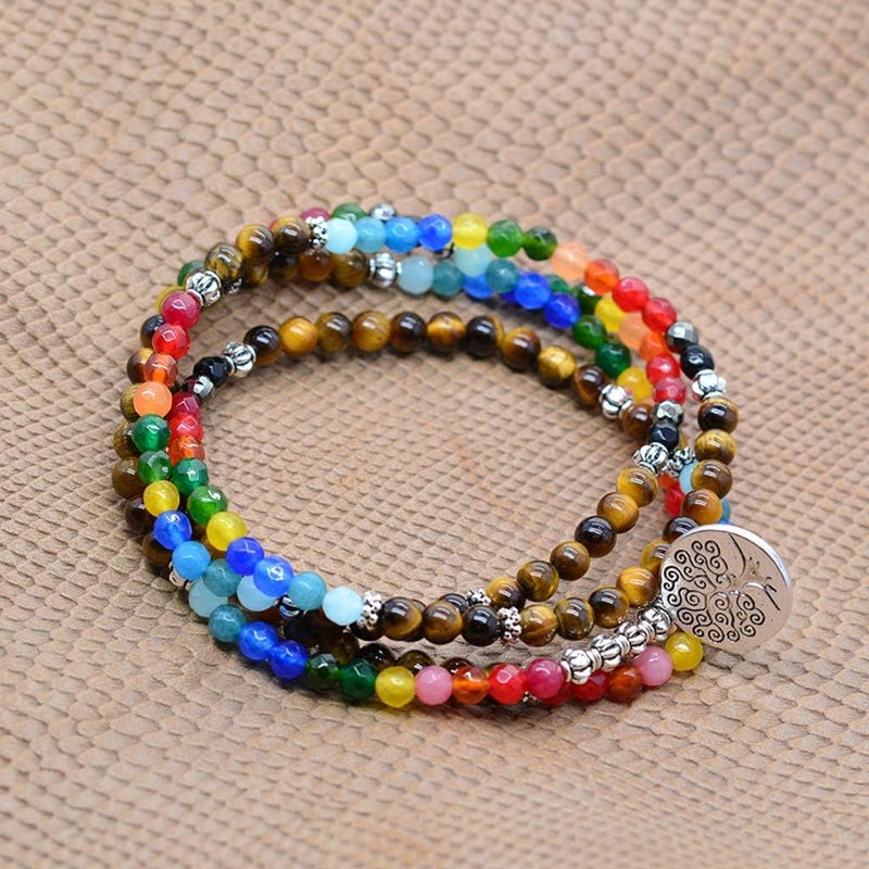 klarako 30 Pieces Tibetan Silver Lotus Flower Pendant Om Yoga Charms Pendant Metal Beads Cute Spacer Loose Beads Charms for DIY Jewelry Making () Tree, as described - Image 3