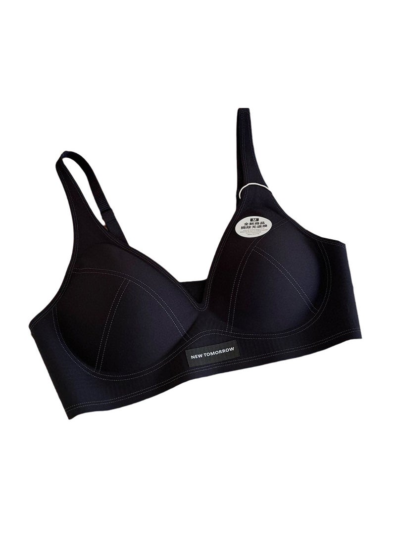 French Triangle Cup Deep V Wireless Bra Minimal White