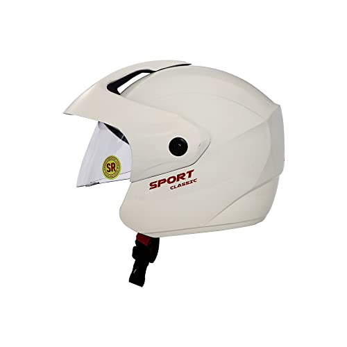 TVS Lightweight Half Face Helmet for Men and Women with Clear Vison & Dynamic Ventilation System, ISI Certified DOT Certified Helmet, High Impact ABS, Bike Accessories |Scooty (Color:White, Size:L) - Image 2