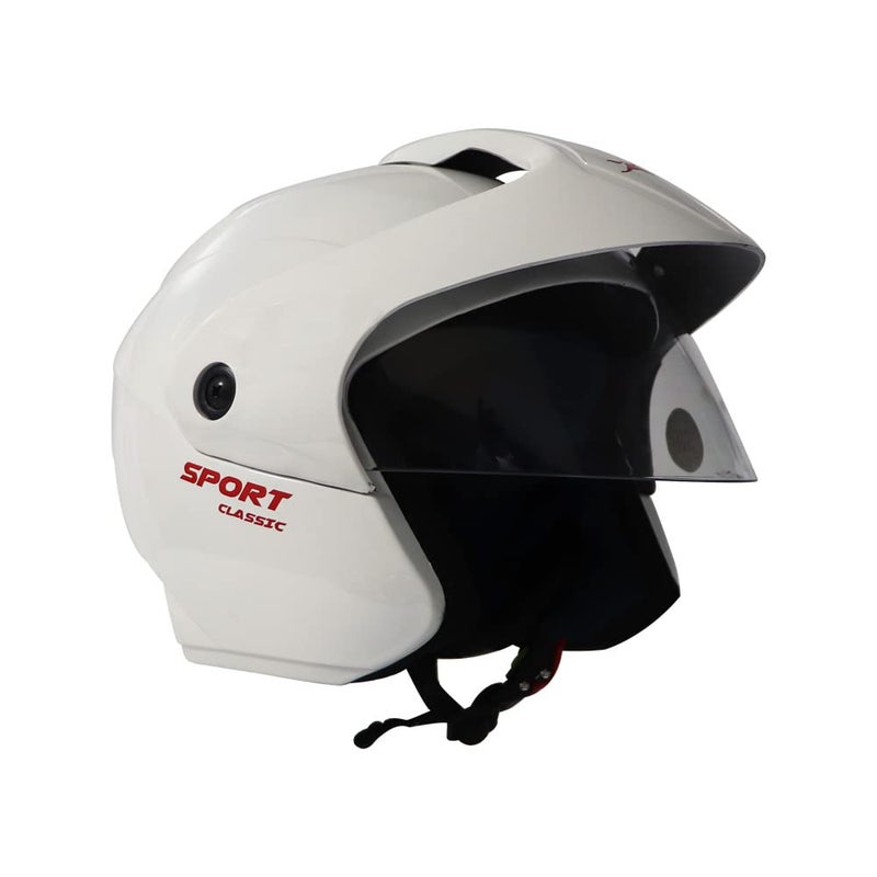 TVS Lightweight Half Face Helmet for Men and Women with Clear Vison & Dynamic Ventilation System, ISI Certified DOT Certified Helmet, High Impact ABS, Bike Accessories |Scooty (Color:White, Size:L) - Image 3