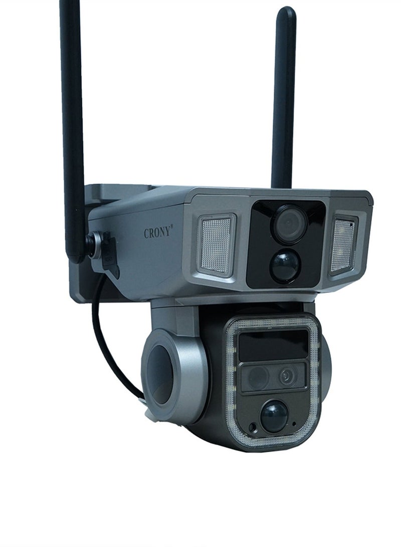 Crony Y7A 8MP Solar/Battery-Powered Security Camera – 4K Resolution, 355° PTZ, 90° Vertical Tilt, 10X Zoom, IR Night Vision, IP66 Waterproof, 4G/Wi-Fi Connectivity, Two-Way Audio, Human Body Induction, TF Card/Cloud Storage, 4x18650 Batteries, 9W Solar Panel, App Connectivity, Wireless Outdoor Security Camera for Home, Garden, and Property Protection, Solar Camera for Off-Grid Surveillance, Wireless Solar Powered Camera, High-Resolution Solar Camera with App Integration - Image 2