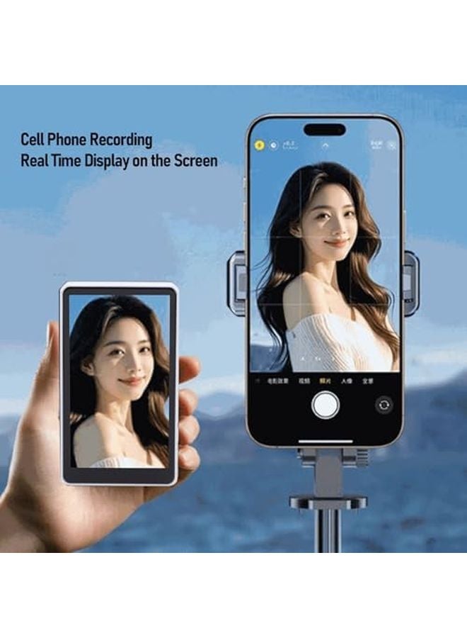 White Magnetic Vlog Camera Monitor With Selfie Screen 1080P HD Dual WiFi - Image 5