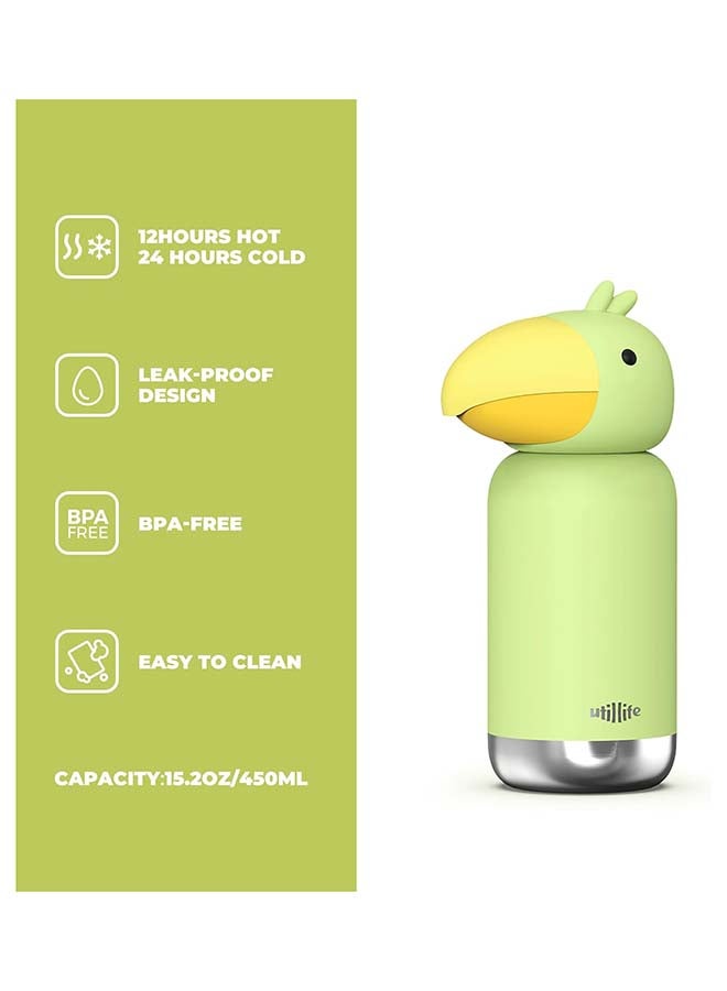 Utilife Zoofiesta Kids Insulated Water Bottle - Toucan Design - Leak-Proof & BPA-Free - Image 2