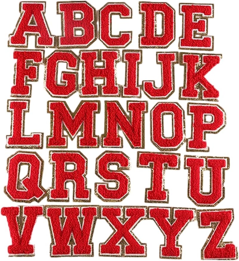بقع حمراء مطرزة بالحروف 26 قطعة تطريز لتصليح الملابس والسترات - Image 1
