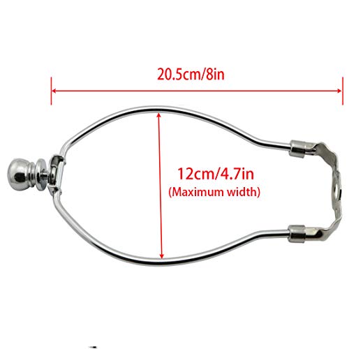 DZS Elec 1-Pack 8 Inch Lamp Harp Holder DIY Lighting Accessories Horn Frame Lampshade Bracket for Table/Floor Light Fitting Silver - Image 2