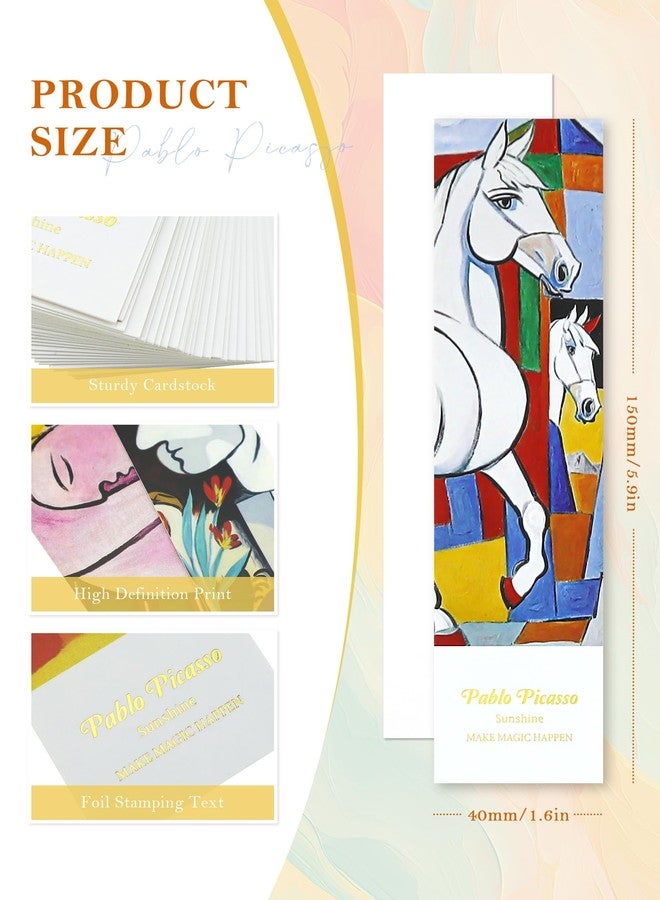 GAUENEEN 30 Pcs Paper Bookmarks, Picasso Art Works Bookmark Bulk for Book Lovers, Aesthetic Bookmarks Set for Women Men - Image 2