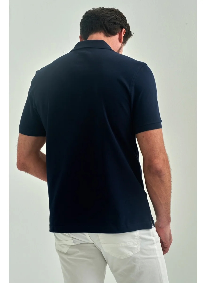 Bisse Men's Underwire Collar Basic Regular Fit T-Shirt BLACK TS22Y22013_D39