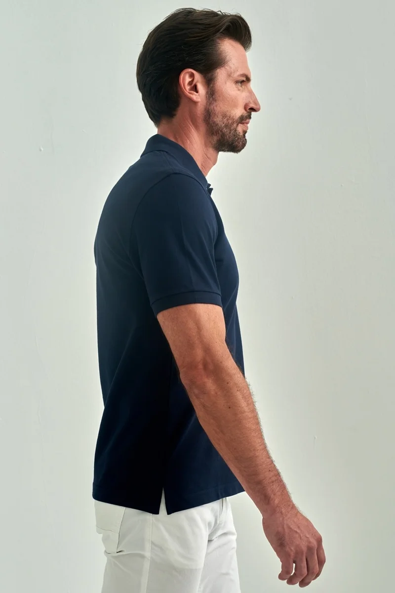 Bisse Men's Underwire Collar Basic Regular Fit T-Shirt BLACK TS22Y22013_D39