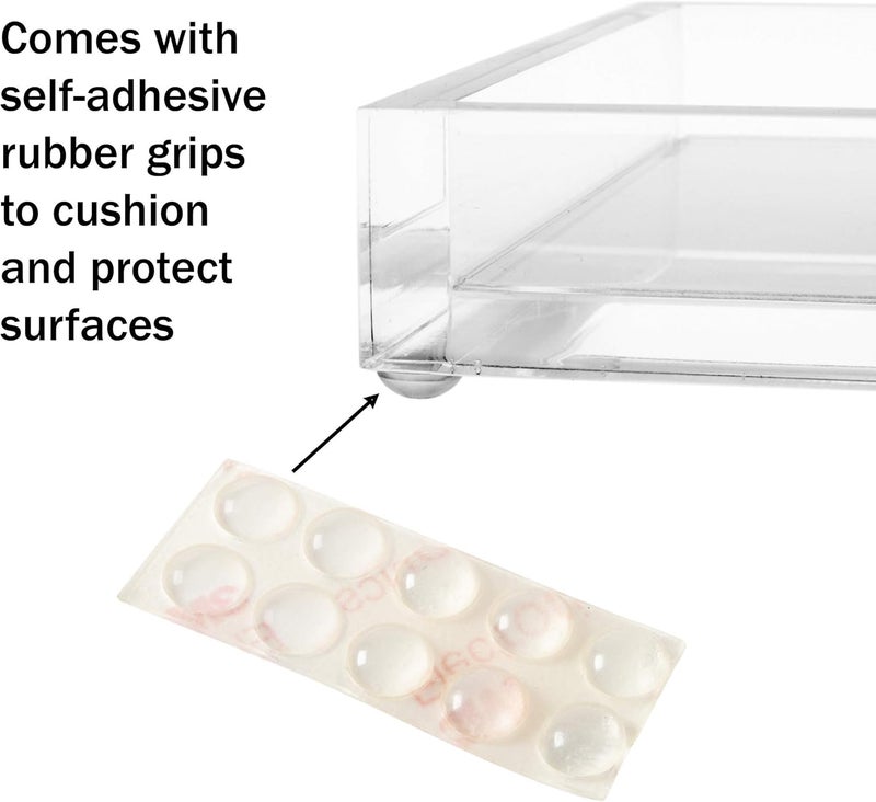 BPA Acrylic Catchall Tray- Decorative Clear Rectangular Modern Minimalist Valet Organizer For Bedside, Bathroom Or Office Storage By Lavish Home - Image 3