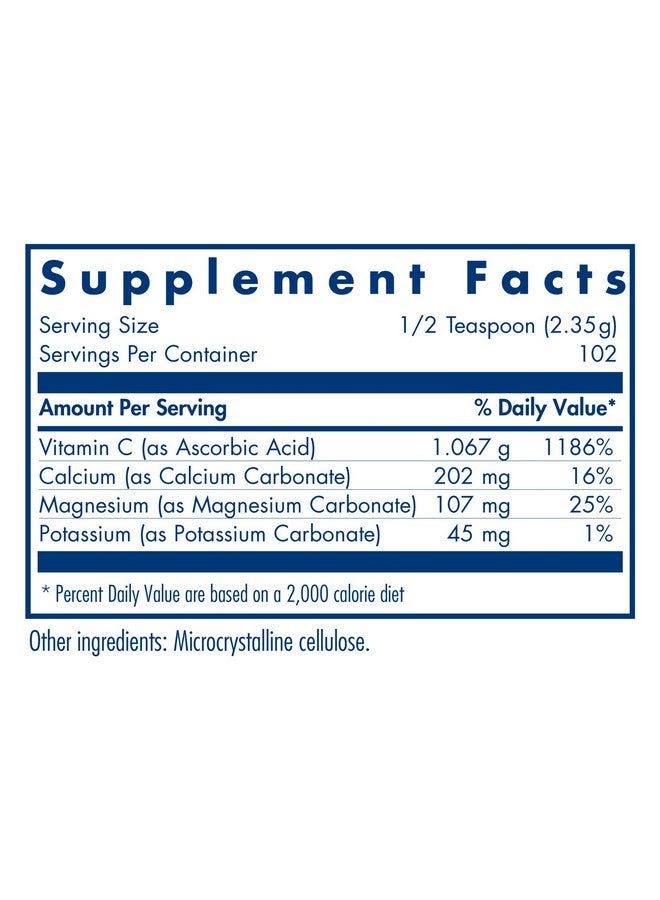 Allergy Research Group مسحوق فيتامين سي المخفف مضاد للأكسدة مناعة كالسيوم/ماغ/ك 240 غ (8.5 أونصة) - Image 3