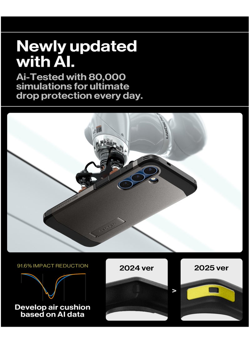 Spigen - Tough Armor MagFit for Samsung Galaxy S25 Case Cover with MagSafe (2025) - Gunmetal - Image 1