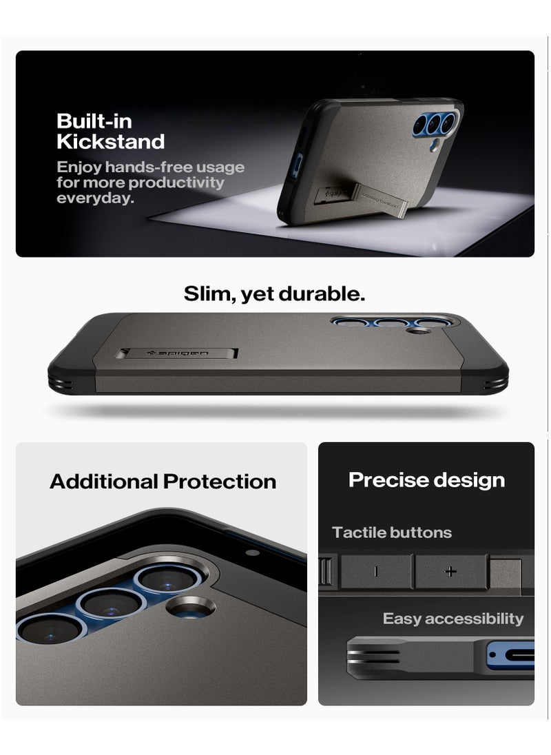 Spigen - Tough Armor MagFit for Samsung Galaxy S25 Case Cover with MagSafe (2025) - Gunmetal - Image 1