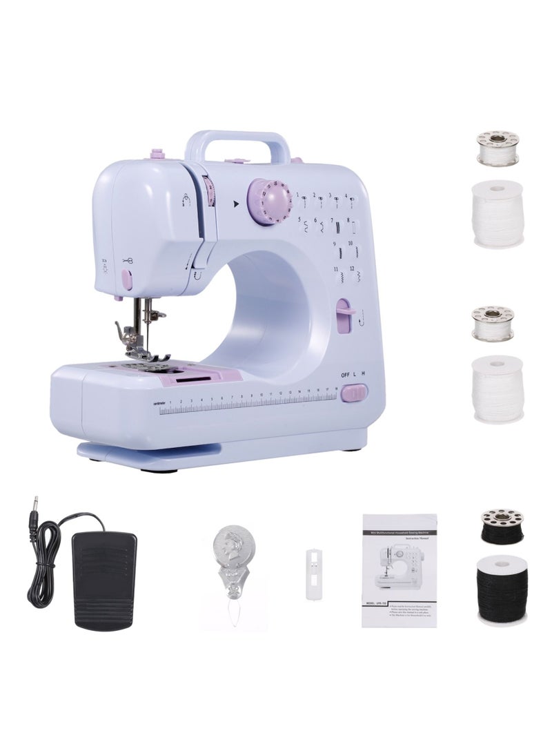 DubaiGallery Portable Sewing Machine Mini Electric Household Crafting Mending Sewing Machines Multi-Purpose 12 Built-in Stitches with Foot Pedal for Home Sewing, Beginners, Kids - Image 4
