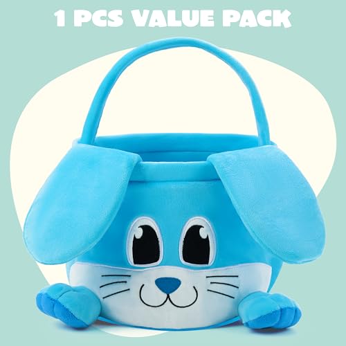 JOYIN Easter Bunny Baske with Foldable Ears Empty Soft Basket with Handle Easter Gifts for Babies Kids Egg Hunt Game Candy Bag Party Favor Storage Container118 87 - Image 3