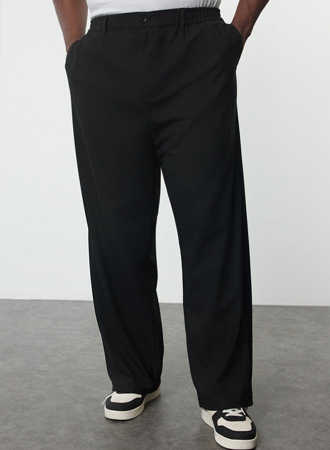 trendyol Large Size Black Wideleg Fabric Trousers TMNAW25AR00000 - Image 1