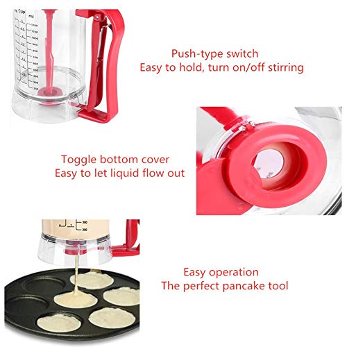 Hztyyier 1200mL Electric Batter Dispenser Cupcake Pancake Blender Mix Pastry Jug Waffle Measuring Cup Muffin Baking Kitchen Tool - Image 3