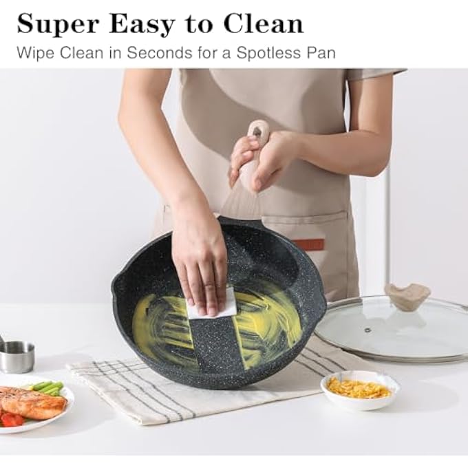 Unity Nonstick Frying Pan Skillet 8 Inch Granite Cooking Pan Egg Pan Omelet Pan Healthy Stone Cookware ChefS Pan Pfoa Free Induction Compatible - Image 5