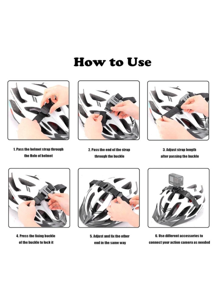 Sisily Vented Helmet Strap Mount, Adjustable Bike Helmet Strap Head Belt Holder Compatible with Insta360 One X2 X R, Gopro Hero Series, DJI OSMO Action Camera - Image 4