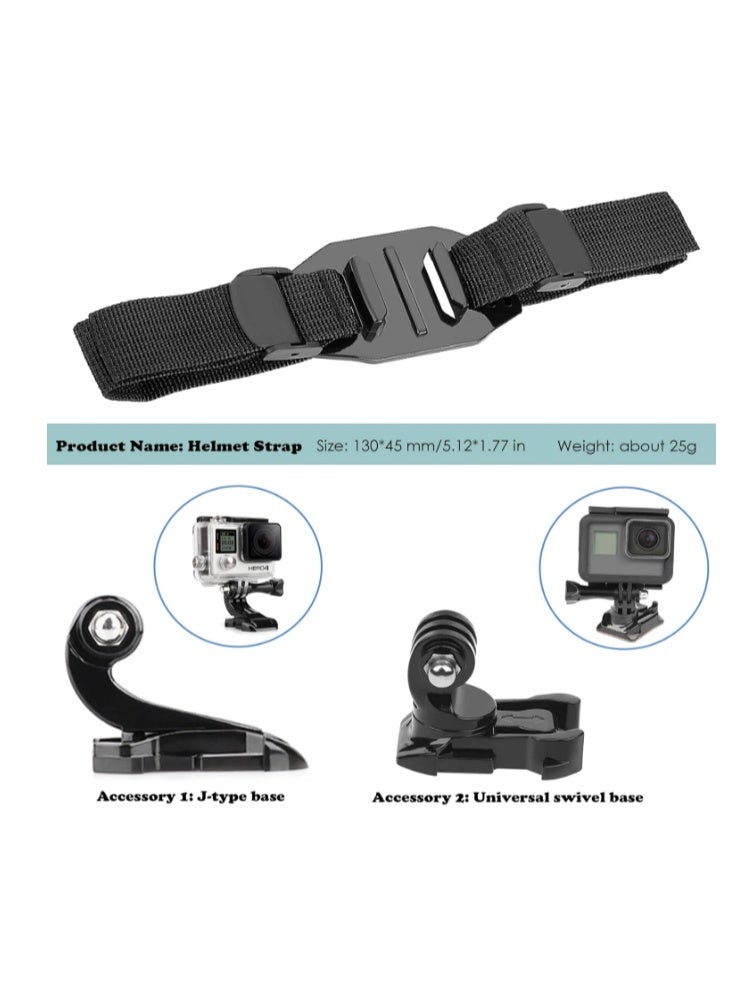 Sisily Vented Helmet Strap Mount, Adjustable Bike Helmet Strap Head Belt Holder Compatible with Insta360 One X2 X R, Gopro Hero Series, DJI OSMO Action Camera - Image 2