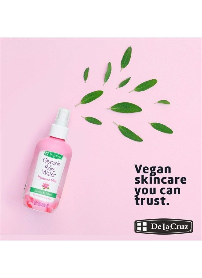 De La Cruz Rose Water and Glycerin Spray for Face - Rosewater Facial Toner and Moisturizer Mist for Skin and Hair 8 fl oz (236 mL)  - Image 5