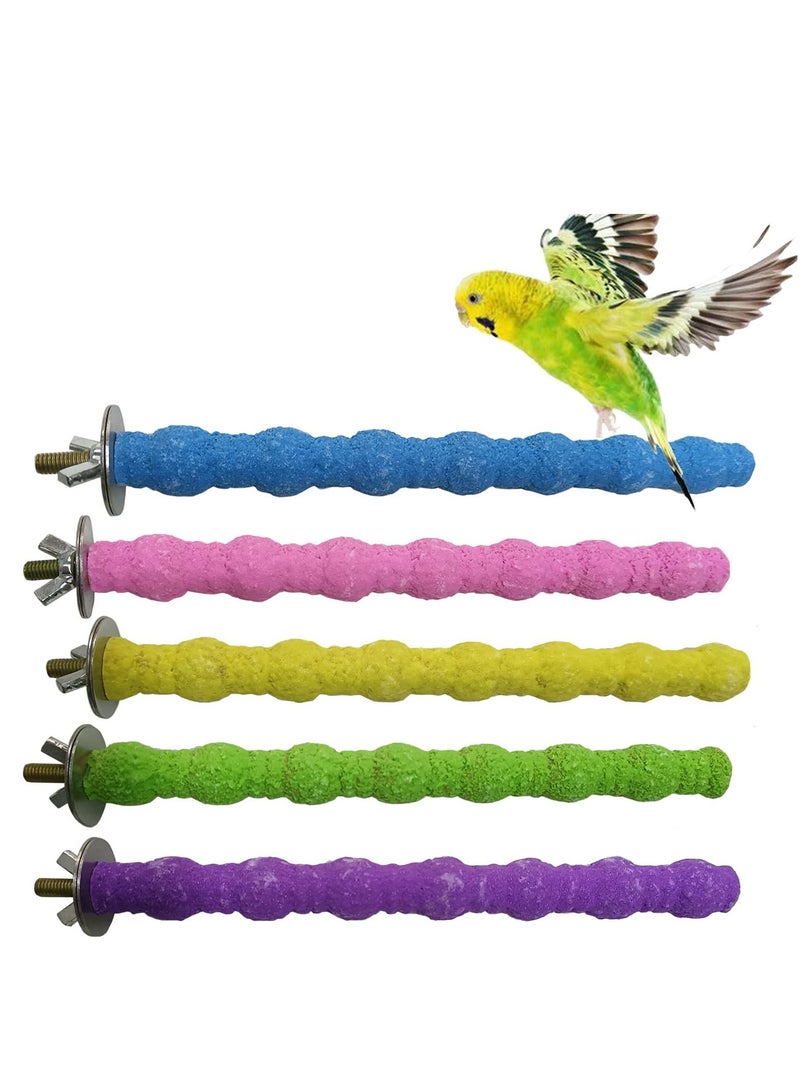 SYOSI 5 Pcs Bird Perches Stand, Parrot Perch Bird Stand Pole Wild Grape Stick Paw Grinding Fork Parakeet Climbing Standing Branches Perches for Budgies, Parakeet, Cockatiels(Random Color)  - Image 1