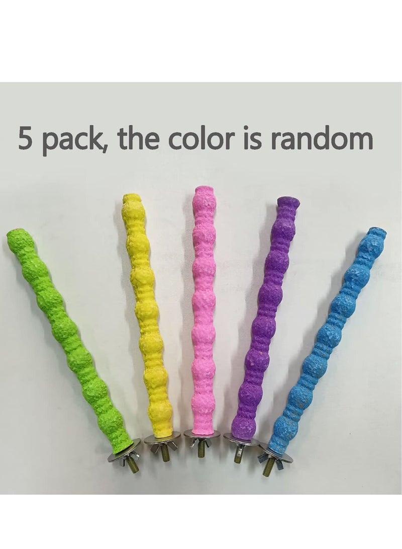 SYOSI 5 Pcs Bird Perches Stand, Parrot Perch Bird Stand Pole Wild Grape Stick Paw Grinding Fork Parakeet Climbing Standing Branches Perches for Budgies, Parakeet, Cockatiels(Random Color)  - Image 5