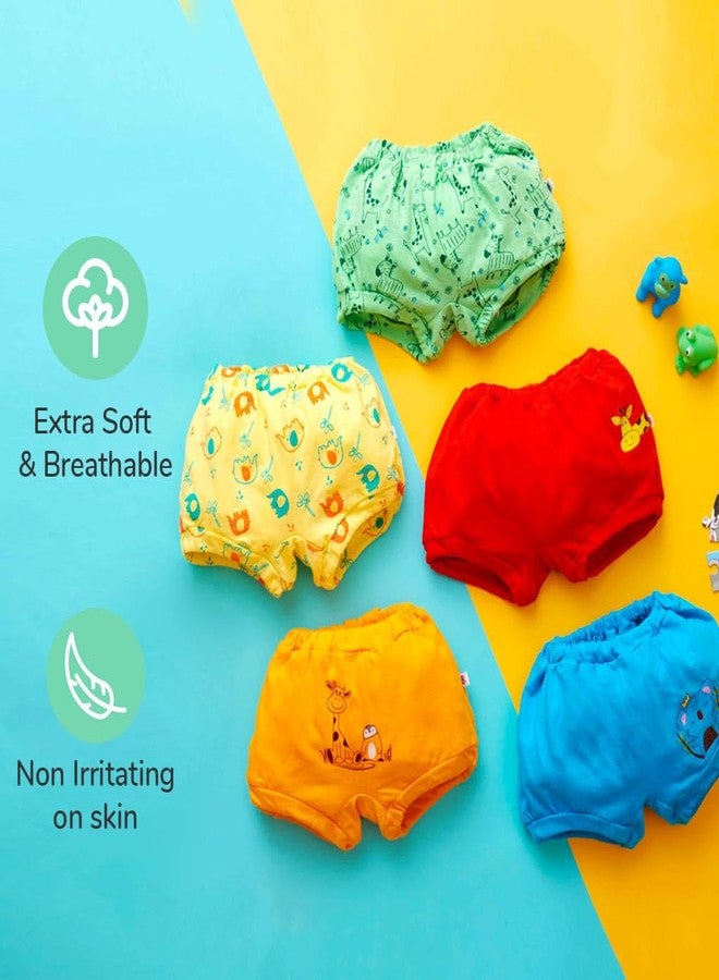 superbottoms Basic™ Bloomer | Unisex, 100% Pure Cotton Innerwear | Breathable & Soft Underwear | Baby Bloomers for 3y - 4y | Comfortable & Durable | Assorted | Pack of 5 - Image 4