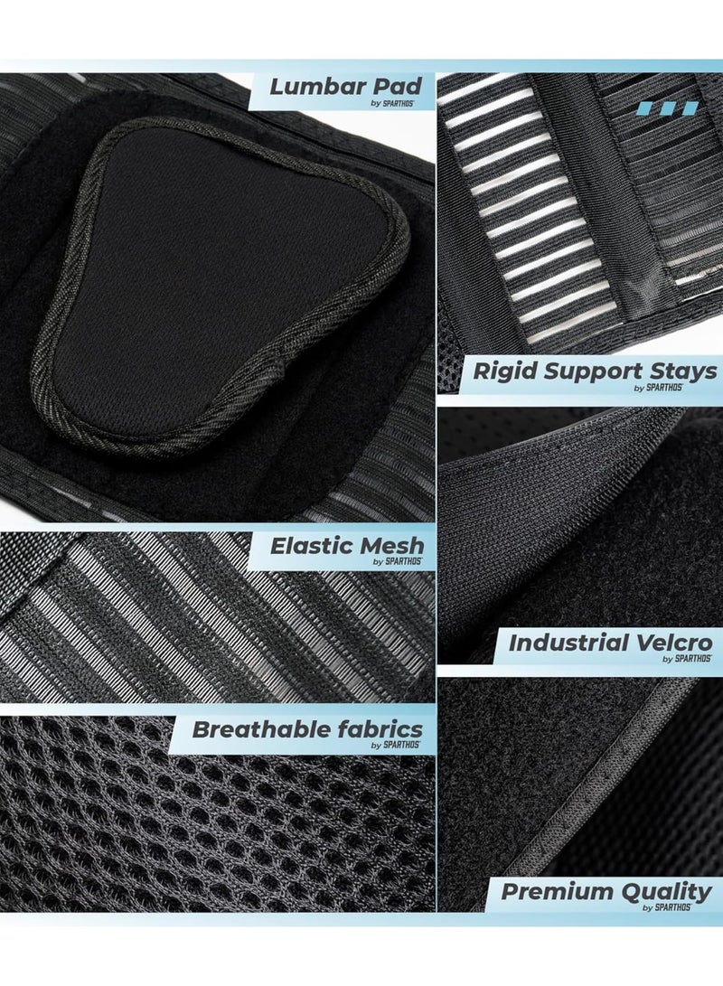 SOLARAE Back Brace for Lower Back Pain, Immediate Relief from Sciatica, Herniated Disc, Scoliosis, Breathable Design With Lumbar Support Pad, Back Support Brace for Home, Lifting, Work, XL - Image 5