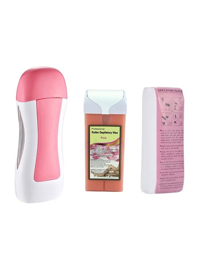 ORiTi Depilatory Wax Melting Machine And Paper Set White/Pink - Image 1