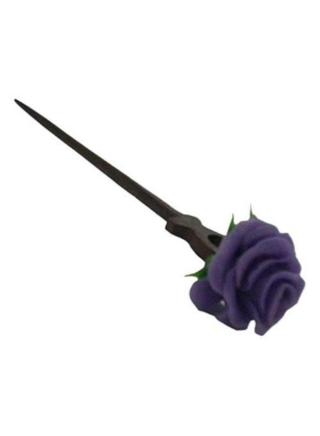 Unique Indian Crafts Handmade Wooden Juda pin with procelain Clay Work - Image 1