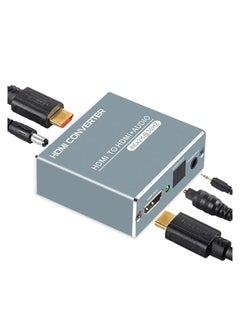 HDMI Audio Extractor Converter, HDMI to HDMI 3.5mm Audio Adapter Converter, Support 4K@30Hz, 1080P,3D, with Power Adapter, 4K@30Hz HDMI Audio Extractor Splitter Converter (UK Regulatory)