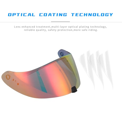Lumfeerix Helmet Visor Replacement for R420 Face Clear Red Visor Uv Protection Helmet Shield Revo Tint Replacement - Image 3