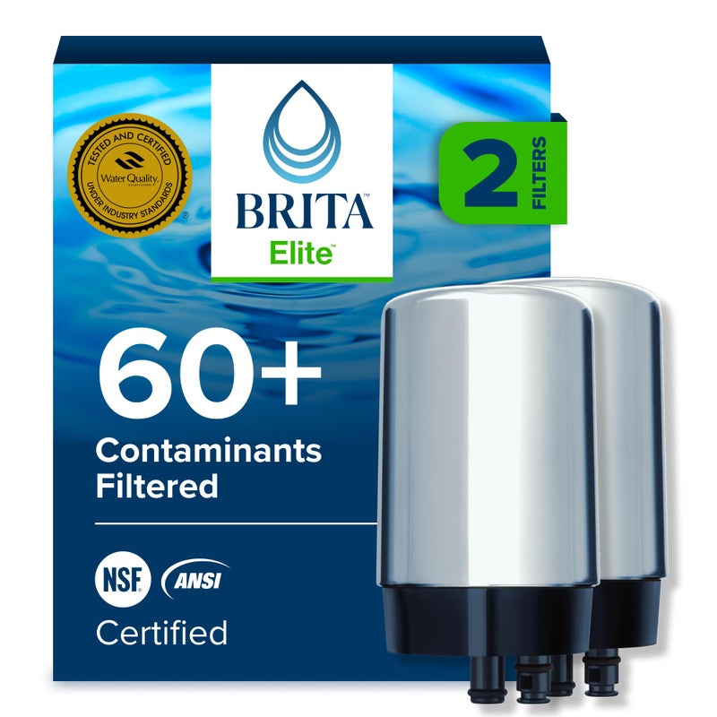 Brita Replacement Water Filter for Faucet Mount Removes 99 of Lead Sink Filtration System Chrome 2 Count - Image 2