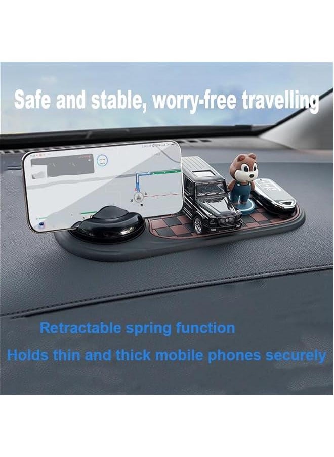 Generic Multifunction Car Anti-Slip Mat Auto Universal Phone Holder-Rotatable Car Phone Holder Dashboard Mat,Universal Anti-Slip Pad with Parking Number Sticker, Large Storage for Phones, Glasses, Keys (B3)  - Image 4
