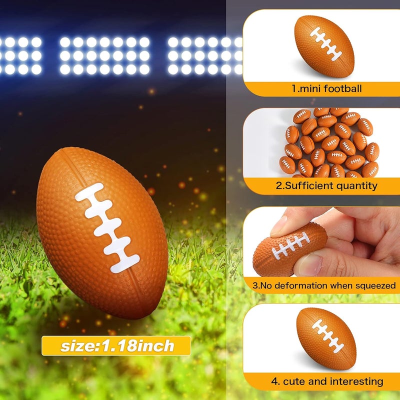 Kasyat 30 Packs Mini Foam Football Sports Stress Ball Foam Sports Football Bulk Small Party Favor Balls Toy for Homecoming Game Gift School Party Favor Reward Bag Gift Filler(Classic) - Image 3