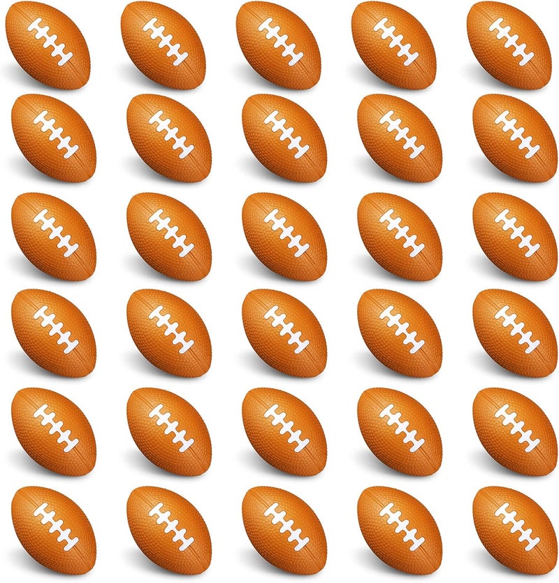 Kasyat 30 Packs Mini Foam Football Sports Stress Ball Foam Sports Football Bulk Small Party Favor Balls Toy for Homecoming Game Gift School Party Favor Reward Bag Gift Filler(Classic) - Image 1