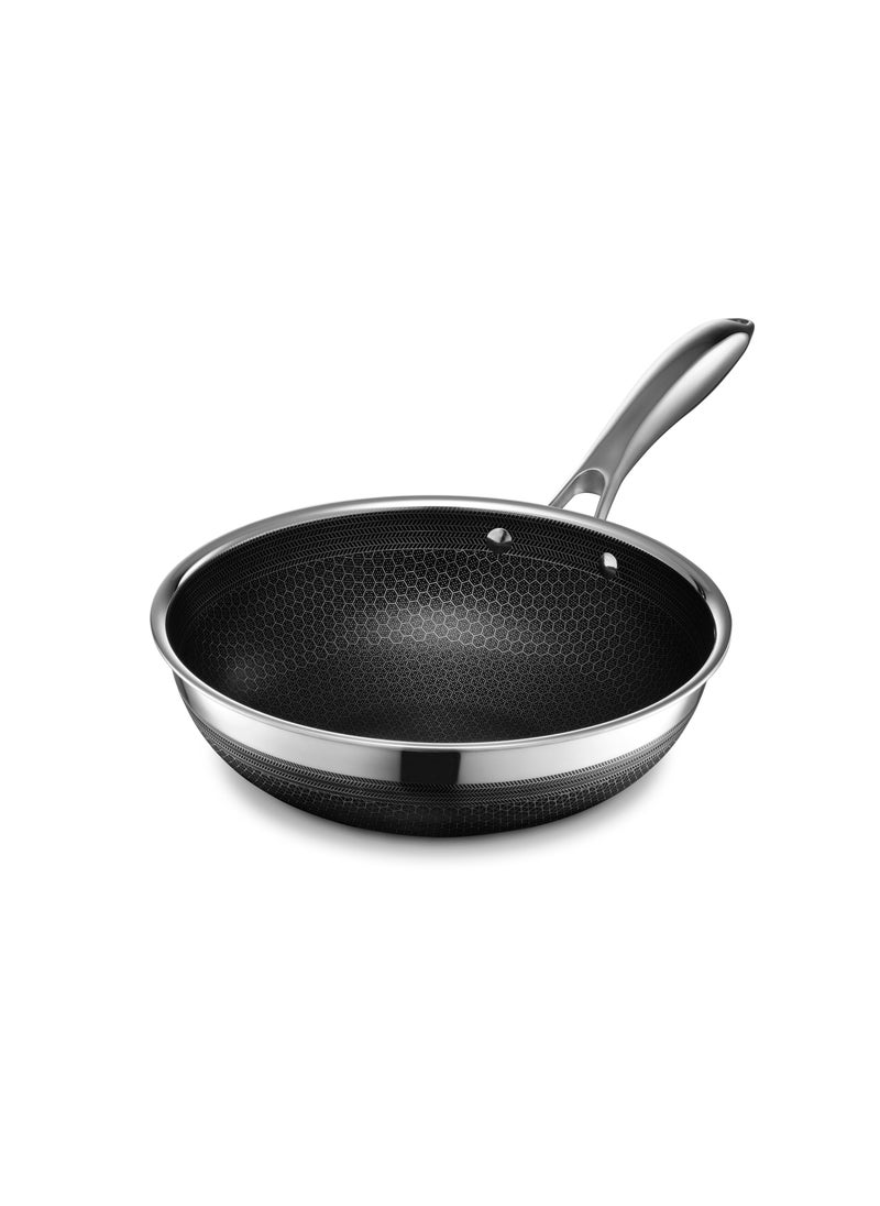 HexClad HexClad Hybrid Nonstick 10Inch Wok StayCool Handle DishwasherFriendly OvenSafe Up to 900F InductionReady Compatible with All Cooktops 
