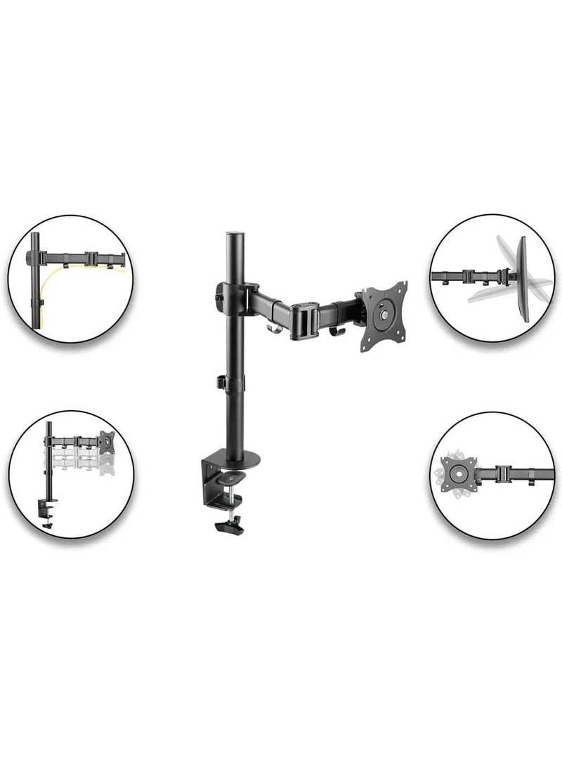 سكيل تك حامل شاشة LCD VESA من الفولاذ الاقتصادي مقاس 13-27 بوصة حامل شاشة LCD دوار 360 درجة لوحة VESA قابلة للإمالة والدوران أسود | SH-070C012 - Image 4