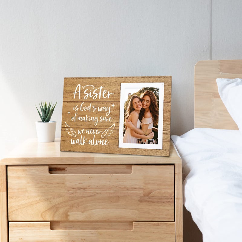 ELEGANTPARK Sister Gifts from Sister Soul Sister Gifts Wood Picture Frame Birthday Gifts for Big Sis Women Christmas Graduation Gifts Rustic Home Decoration 4X6 Frame - Image 2