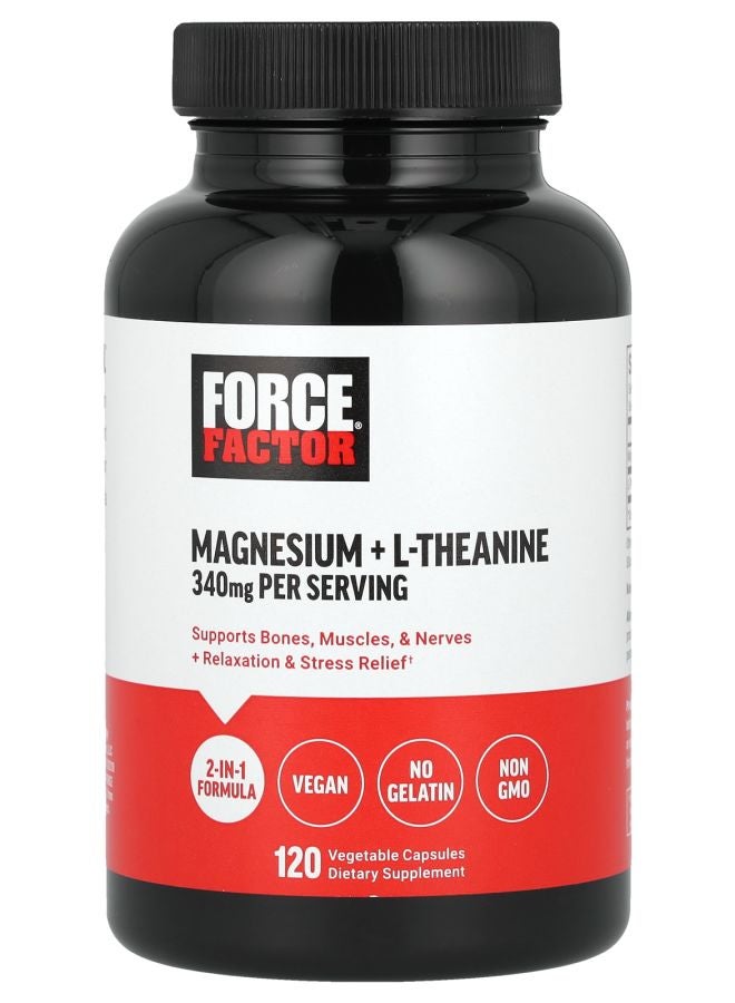 Force Factor ماغنيسيوم + إل-ثيانين 120 كبسولة نباتية